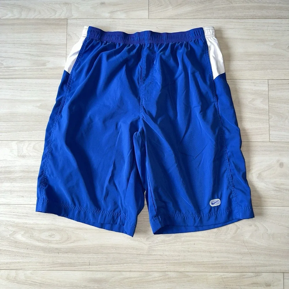 Vintage Nike Swim Shorts Mens Large Blue Gray‎ Tag Mesh Lined Trunks y2k retro